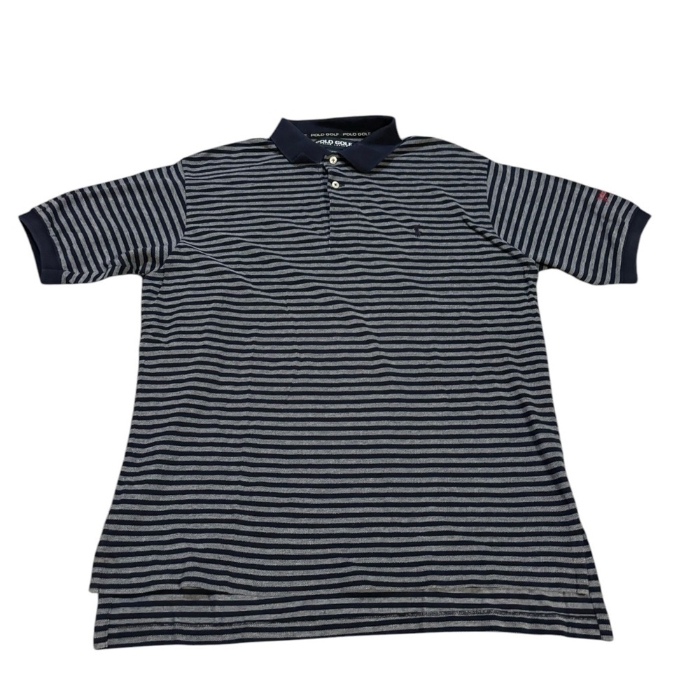 Polo Golf Ralph Lauren Polo Navy Blue snd Grey Stripes Blue Pony Size Large
